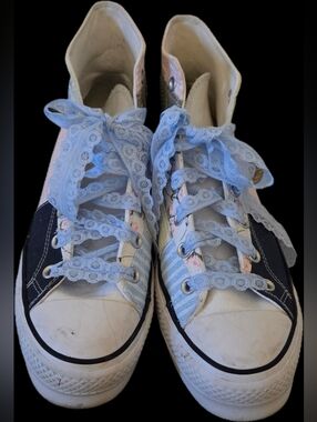 Converse High-Top Sneakers in Light Blue, Navy, White